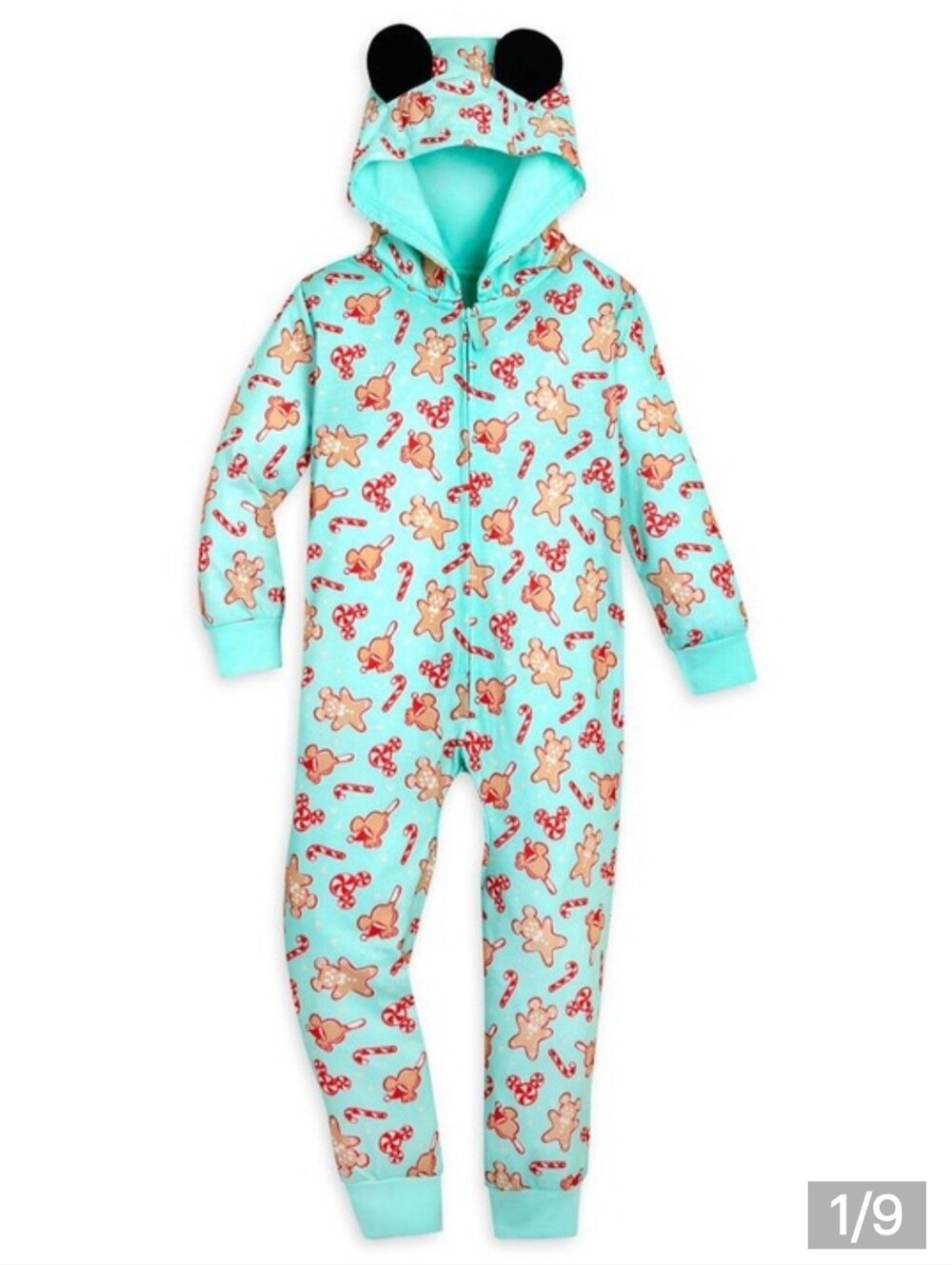 Women's Disney Eats Gingerbread Print Hooded Pajamas - Mint